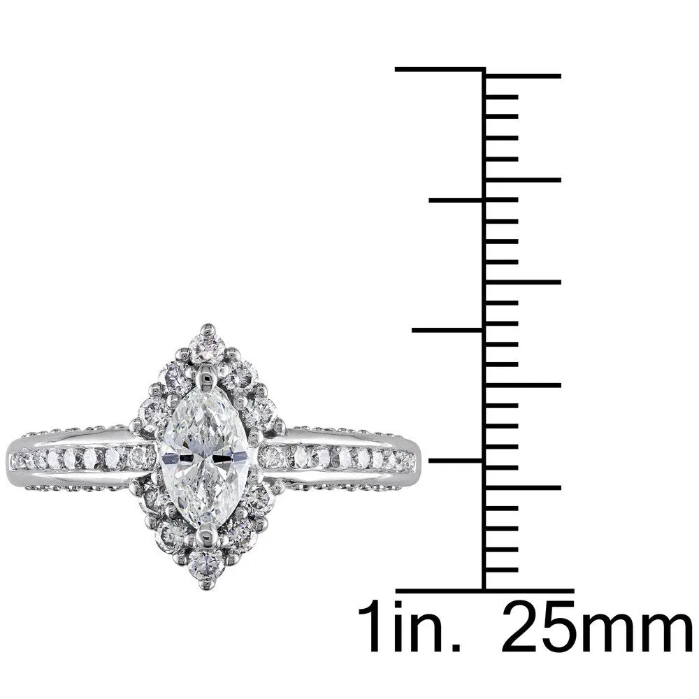 Miadora Signature Collection 14k White Gold 1 1/4ct TDW Marquise Diamond Engagement Ring sold by Zulily product image thumbnail 3