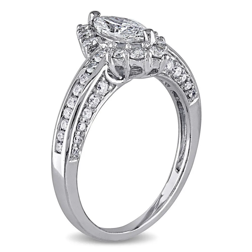 Miadora Signature Collection 14k White Gold 1 1/4ct TDW Marquise Diamond Engagement Ring sold by Zulily product image thumbnail 2