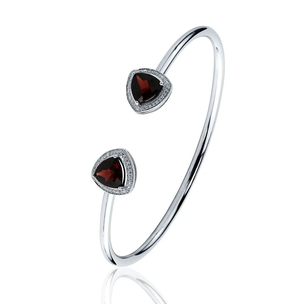 Auriya 3 3/4ct Trillion-Cut Red Garnet Gold over Silver Bangle Bracelet with Diamond Accents sold by Zulily product image thumbnail 4