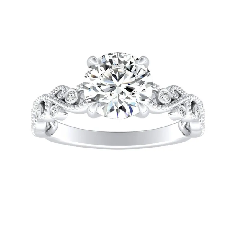 Auriya 14k Gold 1 1/2ct TW Vintage Moissanite and Diamond Engagement Ring 1/10cttw sold by Zulily