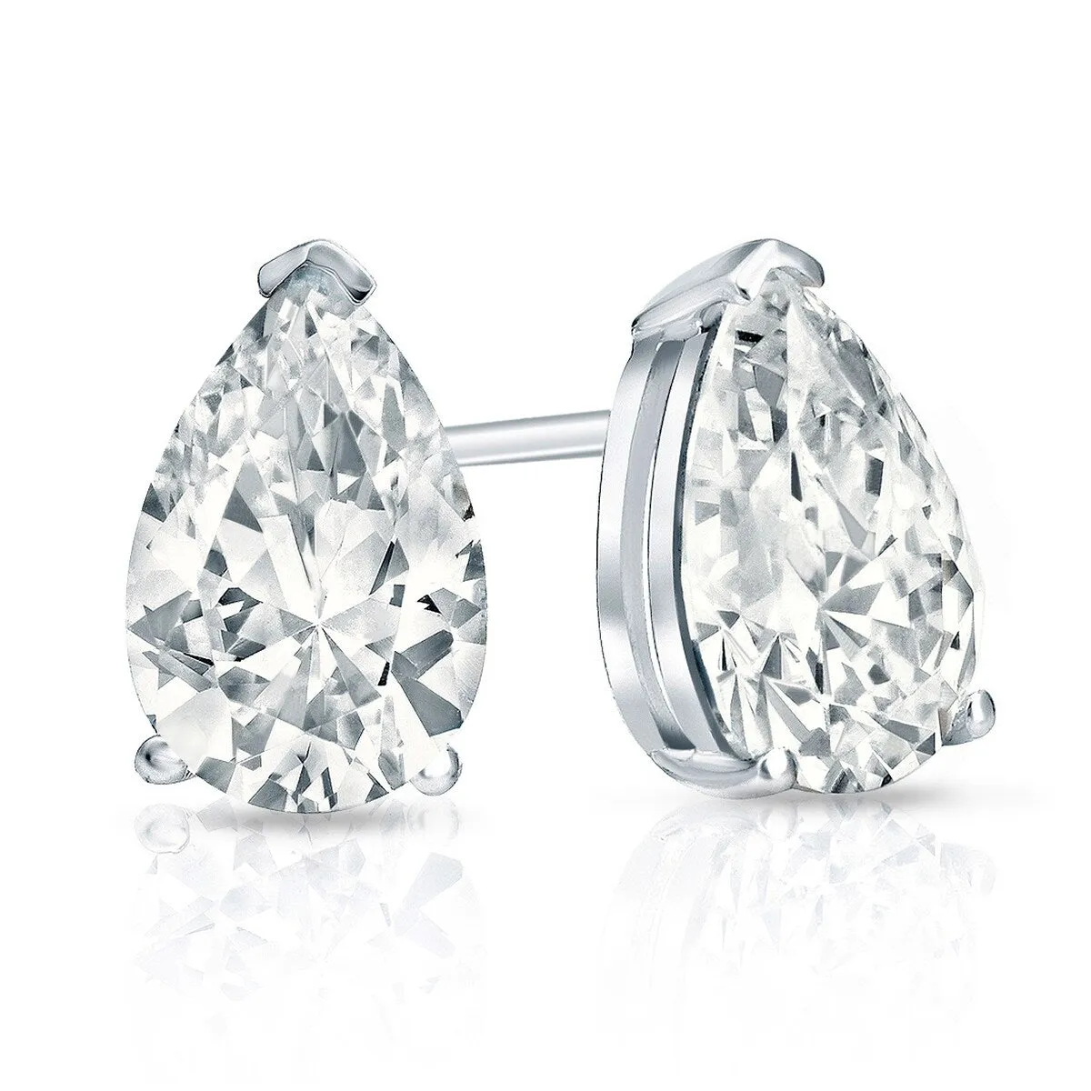 Auriya 14-karat Gold Lab Grown 4.50 carat TDW Pear Diamond Stud Earrings V-End Prong Push-back sold by Zulily