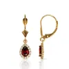 Curata Solid 14k Yellow Gold Birthstone Pear-shaped Cubic Zirconia Halo Dangle Leverback Earrings (6mm x 24mm) sold by Zulily