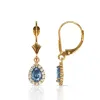Curata Solid 14k Yellow Gold Birthstone Pear-shaped Cubic Zirconia Halo Dangle Leverback Earrings (6mm x 24mm) sold by Zulily