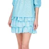 Michael Kors Women's Eyelet Off The Shoulder Top Blue sold by Zulily
