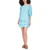 Michael Kors Women's Eyelet Off The Shoulder Top Blue sold by Zulily