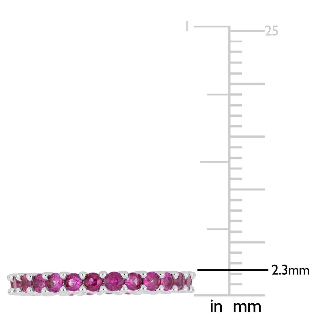 Miadora 14k White Gold Pink Sapphire Stackable Full-Eternity Band sold by Zulily product image thumbnail 4