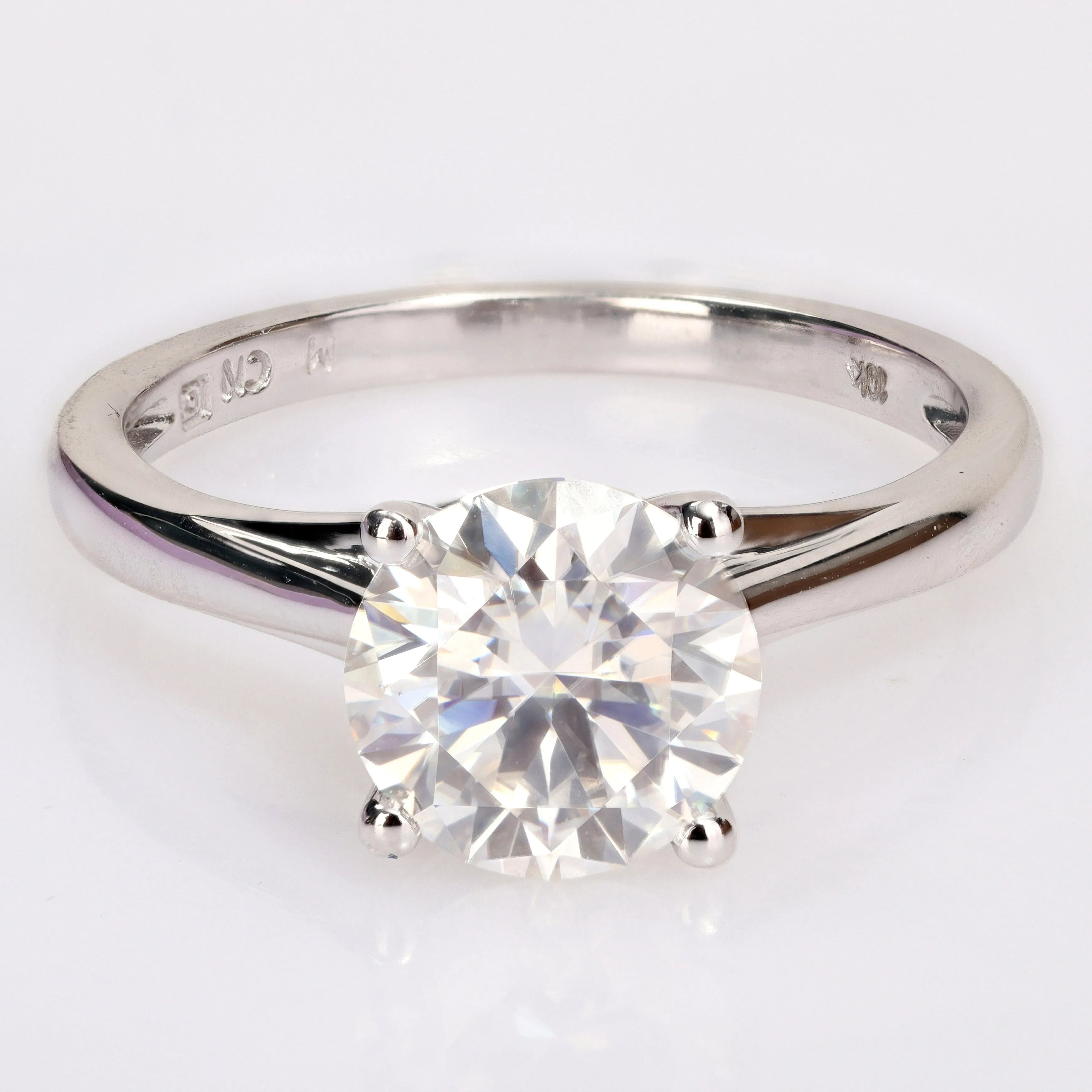 Miadora 2ct DEW Moissanite Classic Solitaire Engagement Ring in 10k White Gold sold by Zulily product image thumbnail 2