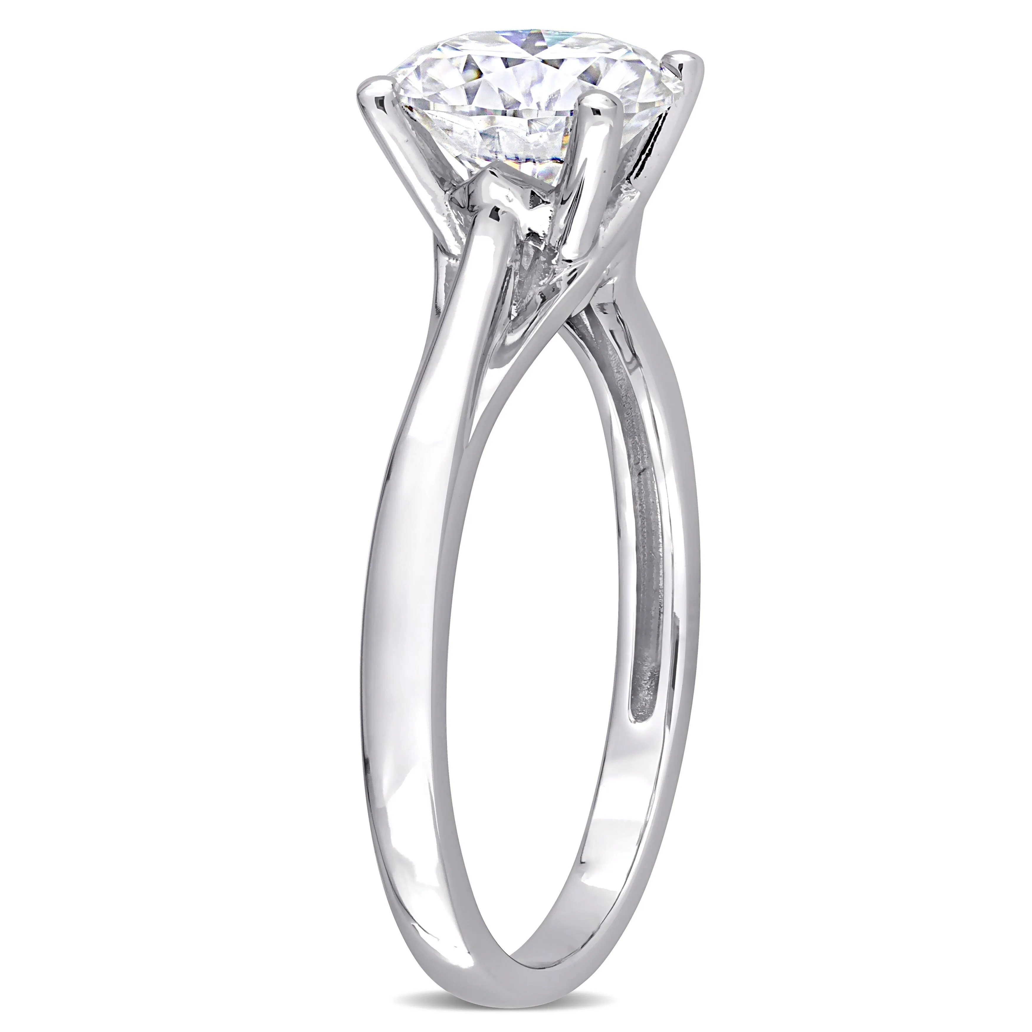 Miadora 2ct DEW Moissanite Classic Solitaire Engagement Ring in 10k White Gold sold by Zulily product image thumbnail 4