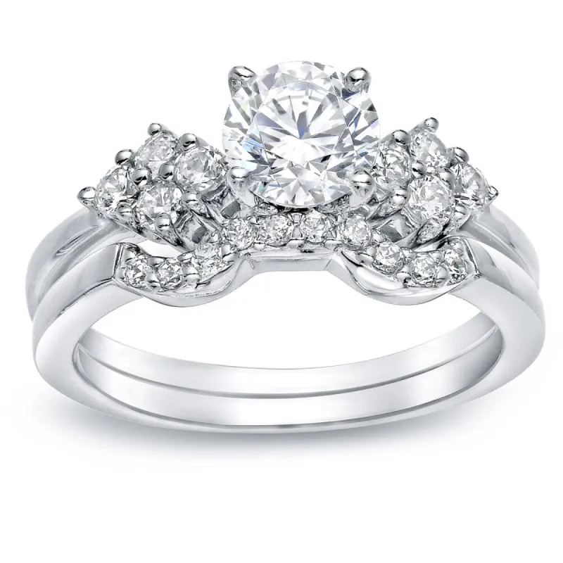 Auriya 14k Gold 1ctw Classic Round Diamond Engagement Ring Set sold by Zulily
