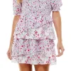 City Studios Junior's Tiered Puffed Sleeve Dress Red Size XX-Small sold by Zulily