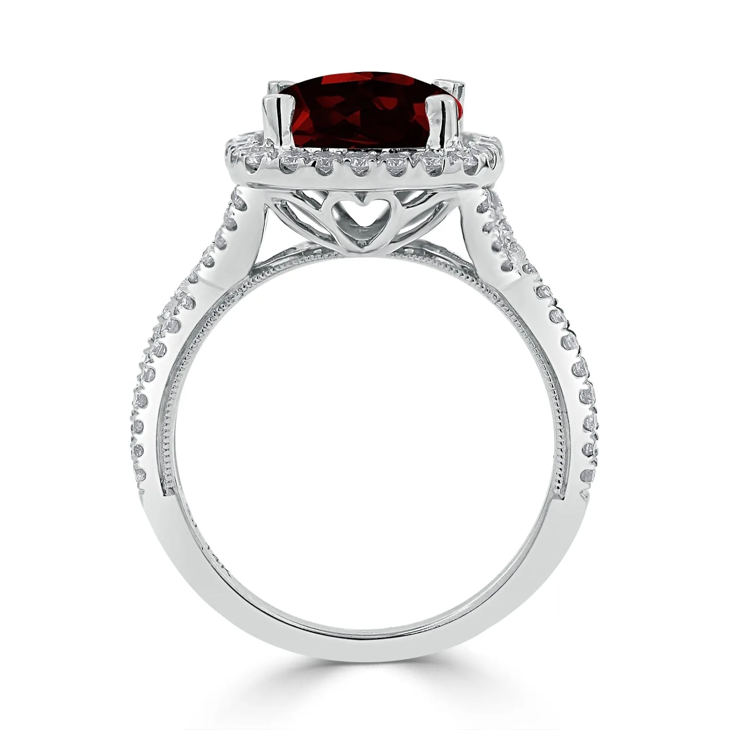 Auriya 3 1/8ct Cushion-cut Garnet and Halo Diamond Engagement Ring 1/2cttw 14k Gold sold by Zulily product image thumbnail 5