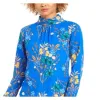 Calvin Klein Women's Floral Print Mock Neck Top Blue Size X-Large sold by Zulily