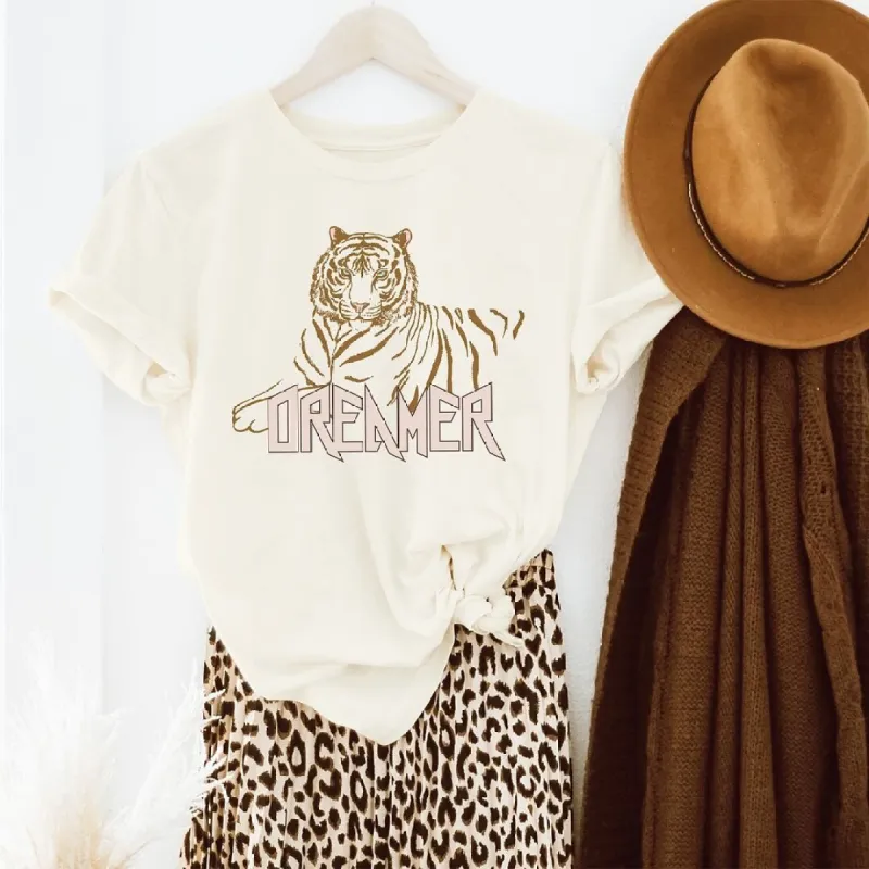 Dreamer Tiger Short Sleeve Tee sold by Zulily
