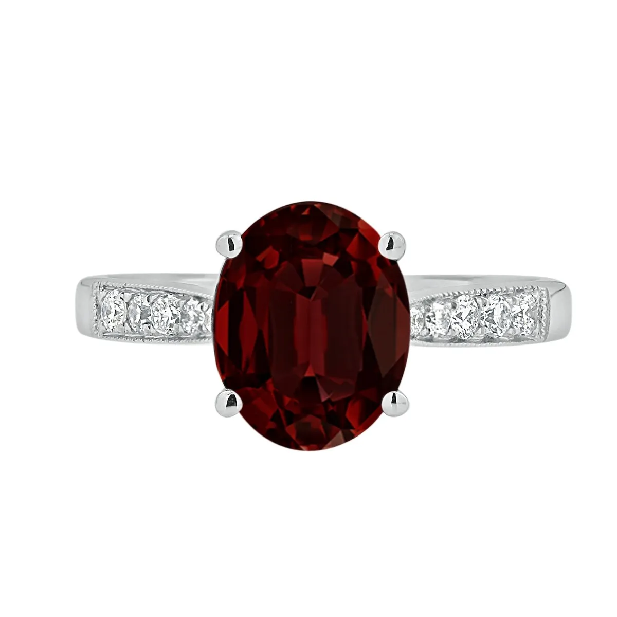 Auriya 3 1/3ct Fancy Oval Garnet and Diamond Engagement Ring 1/4ctw 14k Gold sold by Zulily product image thumbnail 2