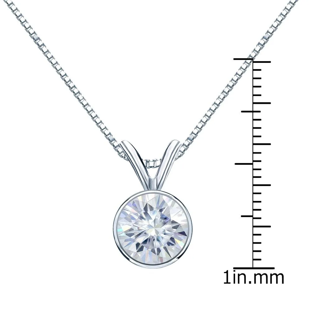 Auriya 3ctw Bezel-set Round Moissanite Necklace Platinum - 9.3 mm sold by Zulily product image thumbnail 3