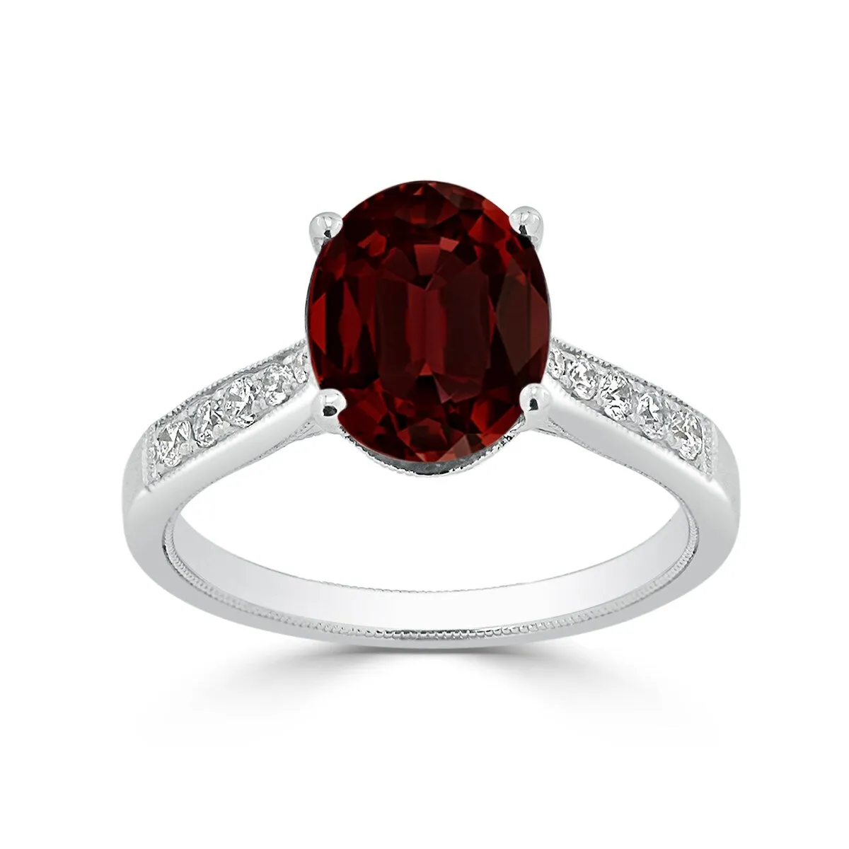 Auriya 3 1/3ct Fancy Oval Garnet and Diamond Engagement Ring 1/4ctw 14k Gold sold by Zulily product image thumbnail 3