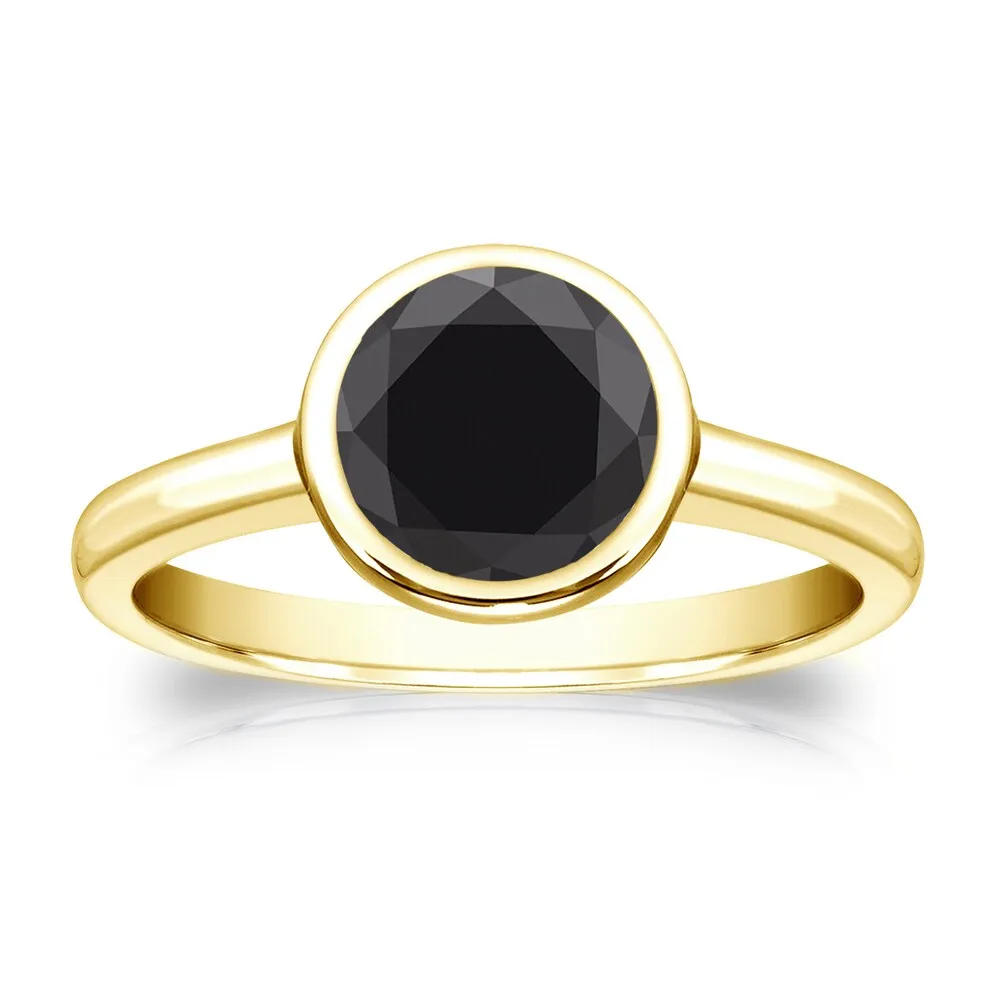 Auriya 14k Gold 1 1/2ctw Bezel-set Solitaire Black Diamond Engagement Ring sold by Zulily product image thumbnail 3