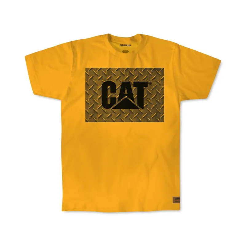 Caterpillar Men's Work Diamond Plate Logo Graphic T-Shirt Yellow Size XL sold by Zulily