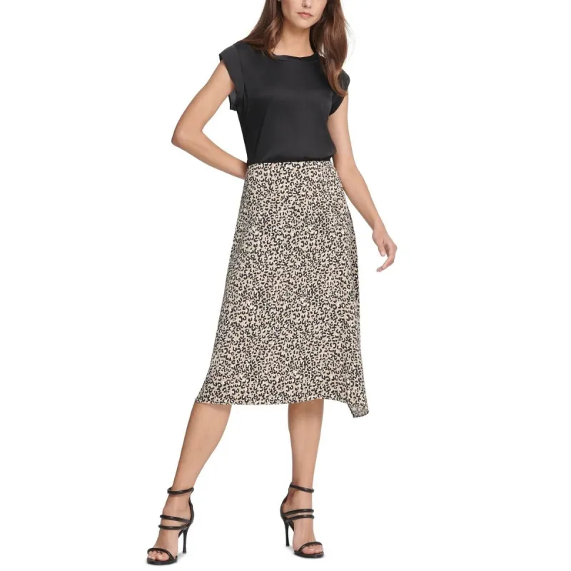 DKNY Women's Ruffle MIDI Skirt Gray Size 12 sold by Zulily