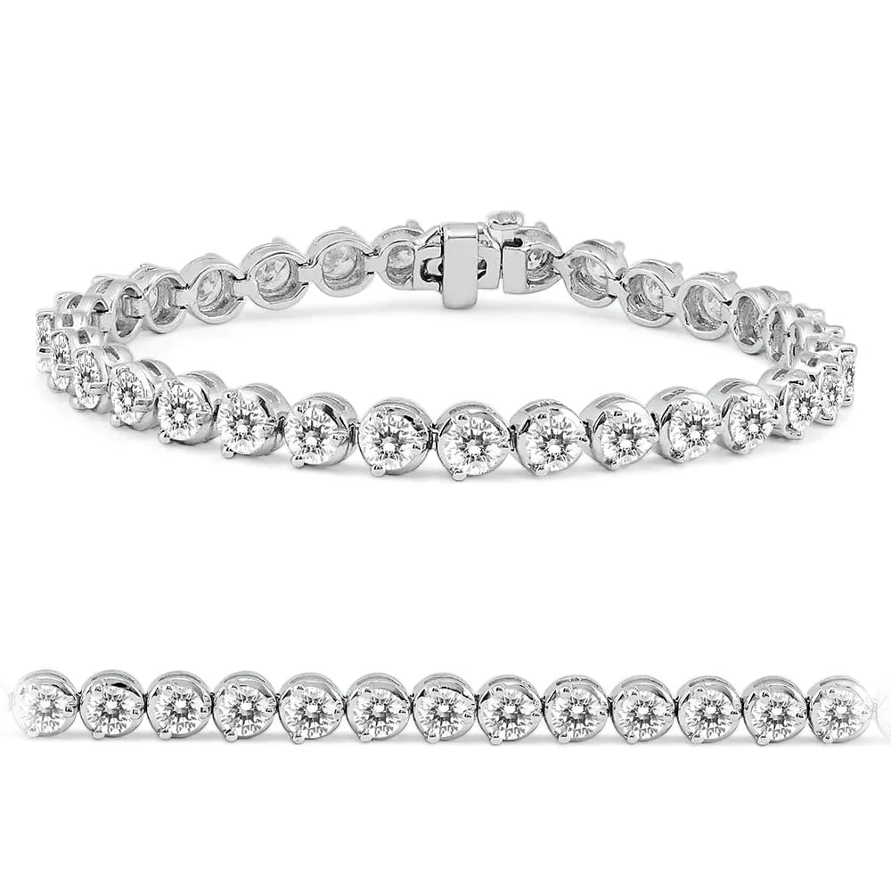 AGS Certified 10 Carat TW Classic Diamond Tennis Bracelet in 14K White Gold sold by Zulily