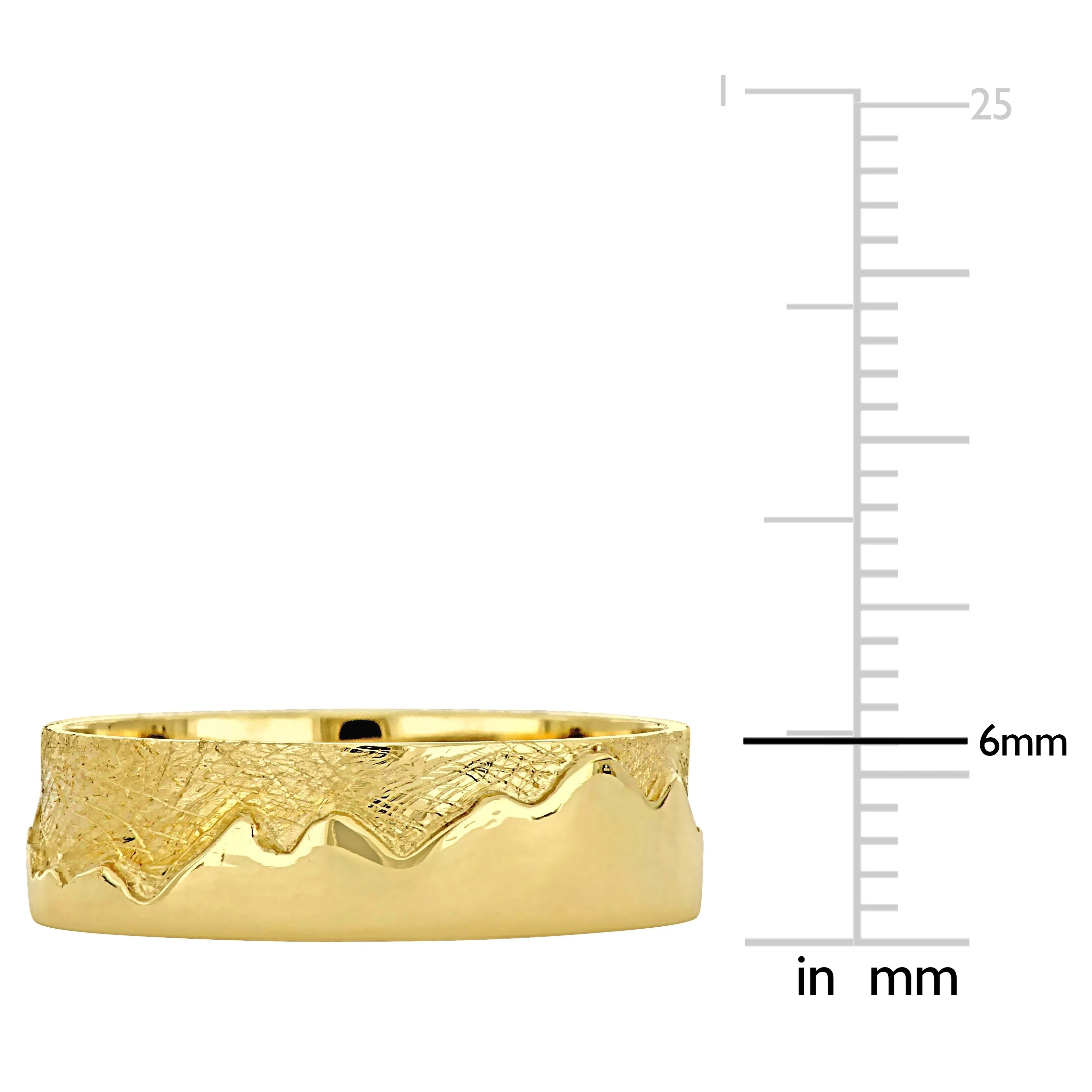 Miadora Mens Mountain Design Wedding Band in 14k Yellow Gold sold by Zulily product image thumbnail 3