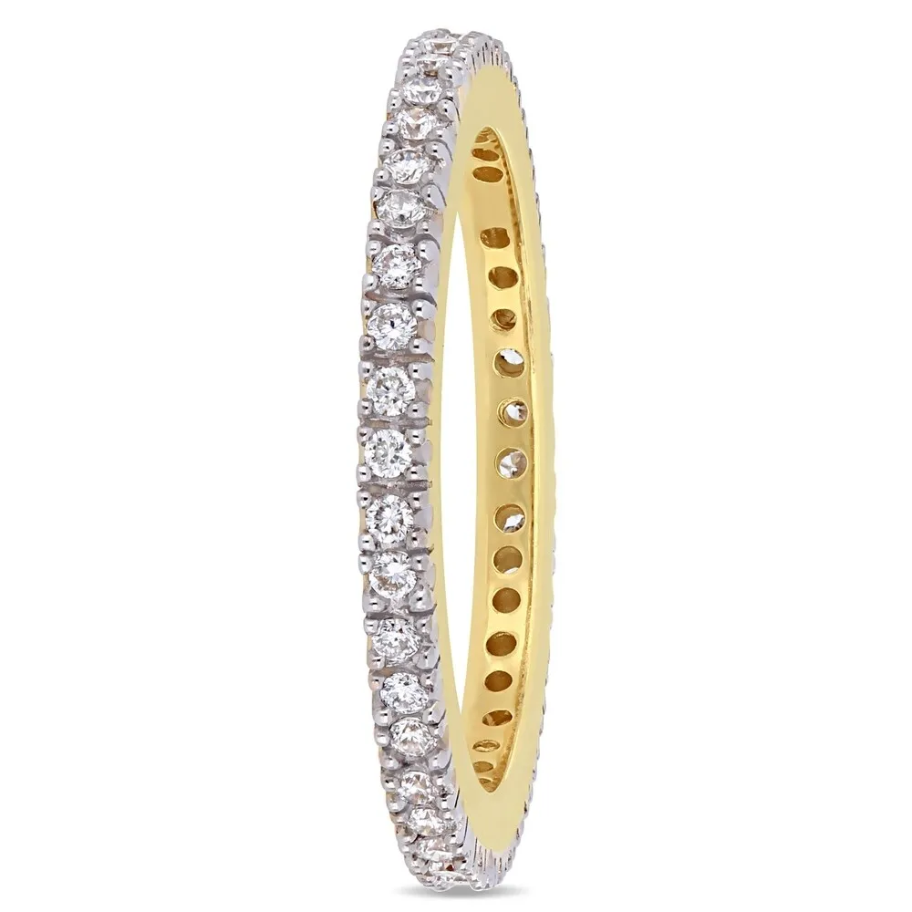 Miadora 14k Yellow Gold 1/4ct TDW Diamond Stackable Full-Eternity Wedding Band sold by Zulily product image thumbnail 2