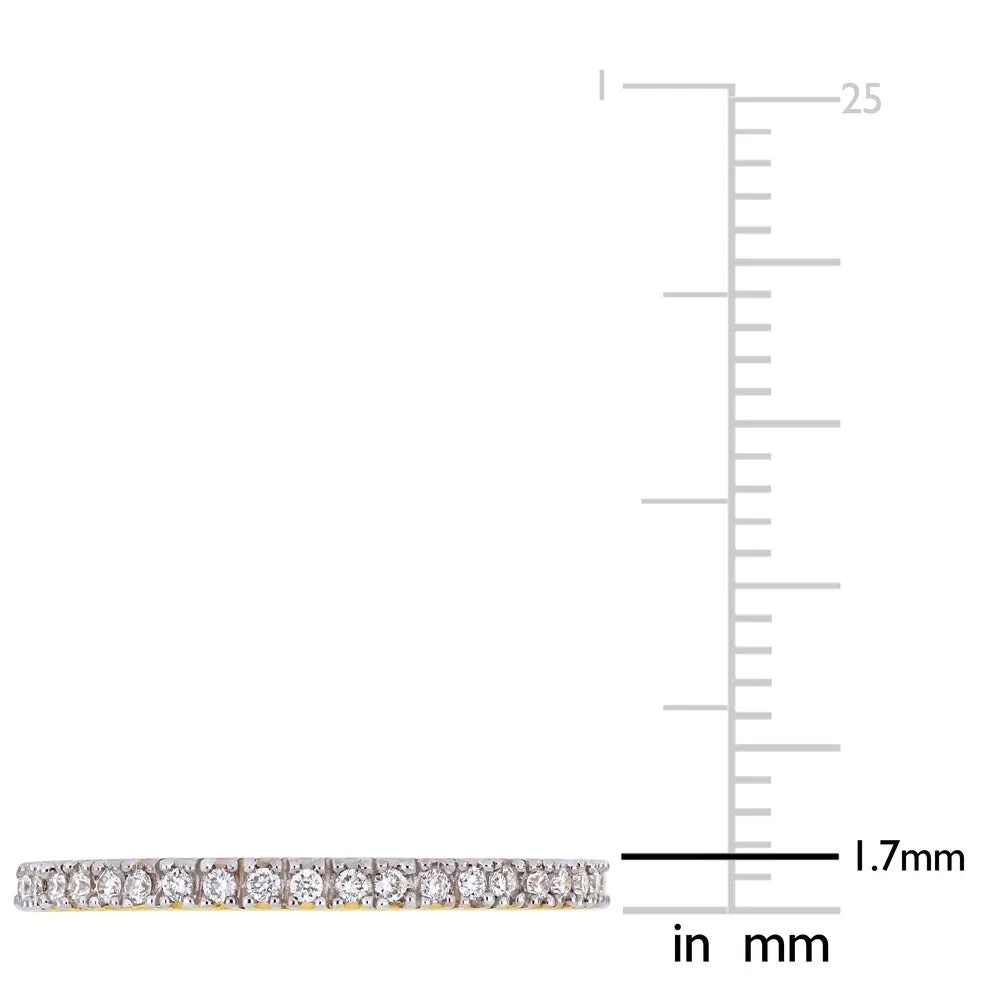 Miadora 14k Yellow Gold 1/4ct TDW Diamond Stackable Full-Eternity Wedding Band sold by Zulily product image thumbnail 4