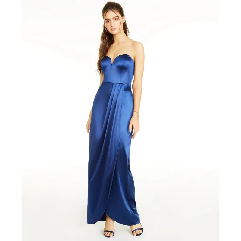 Teeze Me Juniors' Sweetheart-Neck Strapless Gown Navy Size 11 sold by Zulily