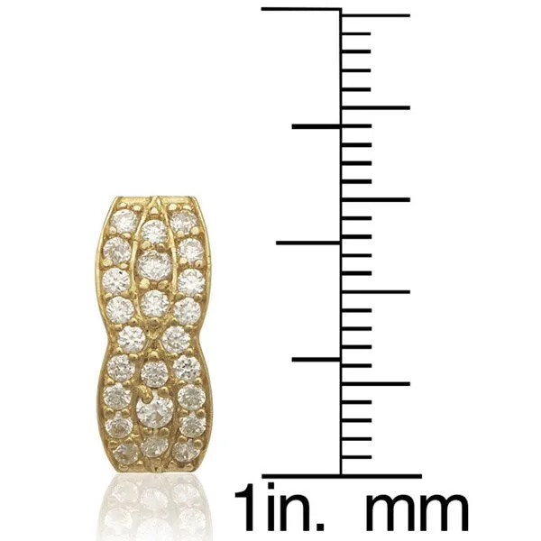 Curata 14k Gold Fancy Braided Cubic Zirconia Lever Back Earrings - White sold by Zulily product image thumbnail 4