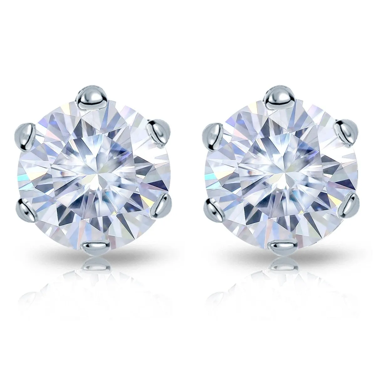 Auriya 3 1/2ctw Round Moissanite Stud Earrings 18k Gold - 7.8 mm sold by Zulily product image thumbnail 3