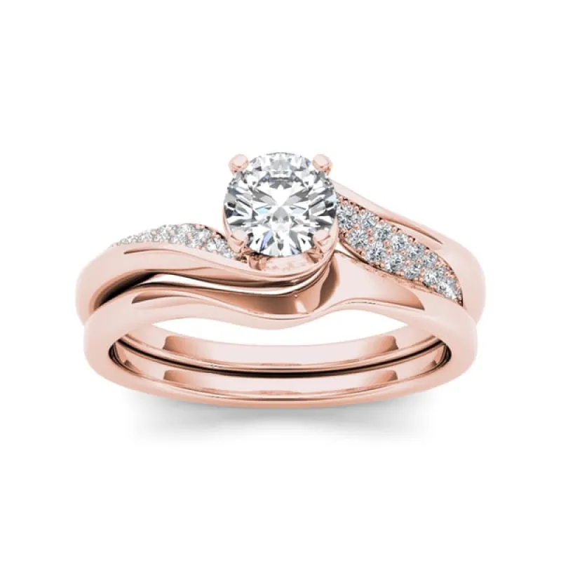 De Couer 14k Rose Gold 5/8ct TDW Classic Diamond Bypass Engagement Ring sold by Zulily