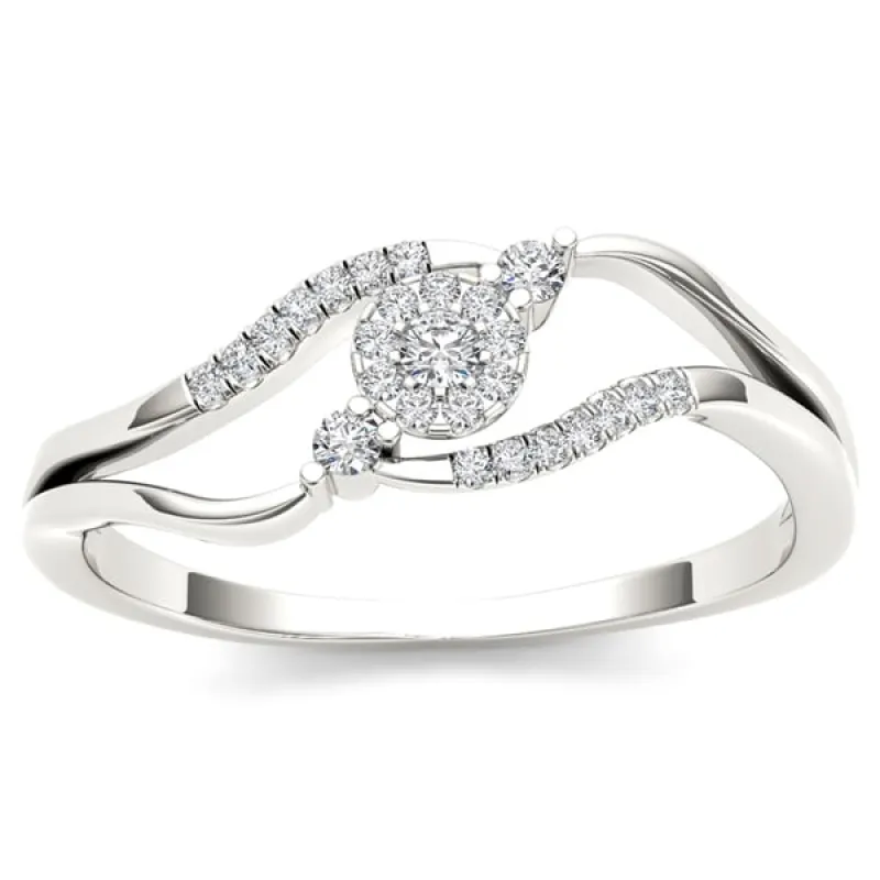 De Couer 10k White Gold 1/8ct TDW Diamond Ring sold by Zulily
