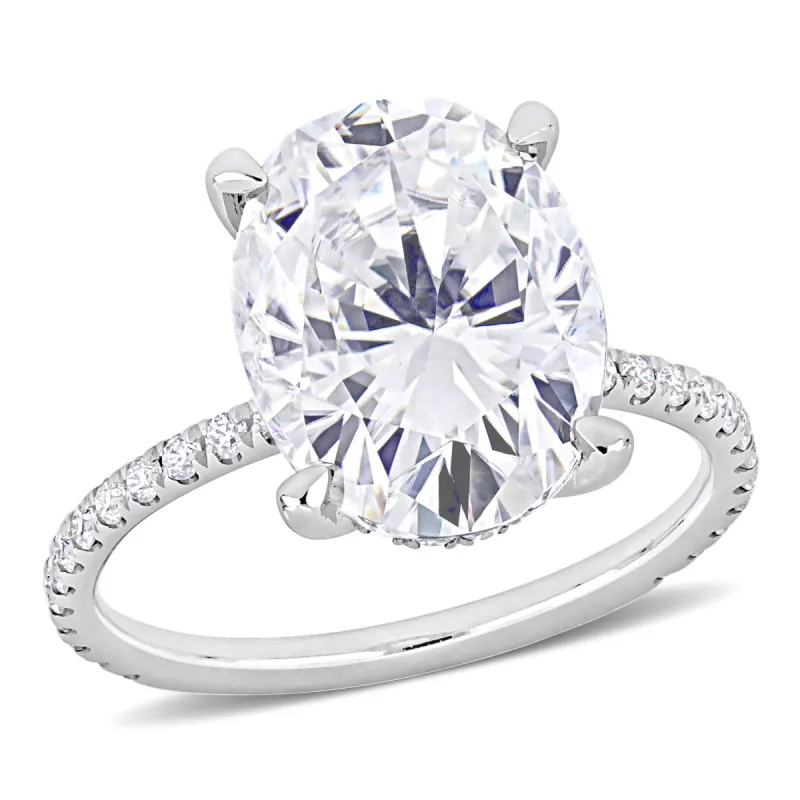 Miadora 4 7/8ct DEW Oval Created Moissanite Engagement Ring in 10k White Gold sold by Zulily