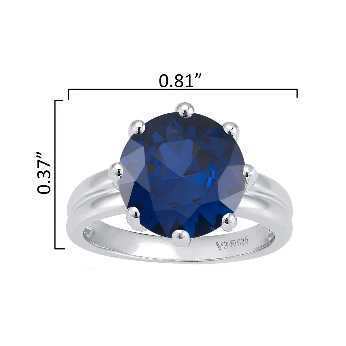 3.5 CT Blue Sapphire Sterling Silver Solitaire Ring sold by Zulily product image thumbnail 3