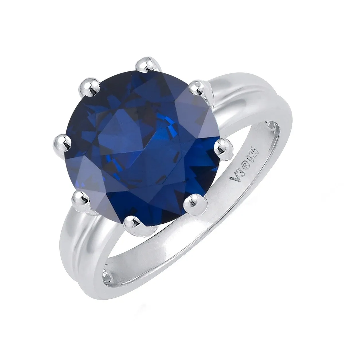 3.5 CT Blue Sapphire Sterling Silver Solitaire Ring sold by Zulily product image thumbnail 2