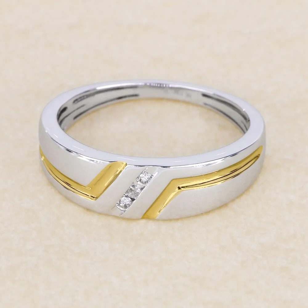 Sterling Silver 1/20ct TDW Diamond Men's Ring (H-I, I2) sold by Zulily