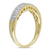 14k Yellow Gold 1/4ct TDW Baguette and Round-Cut Diamond 3-Row Anniversary Band by Miadora sold by Zulily