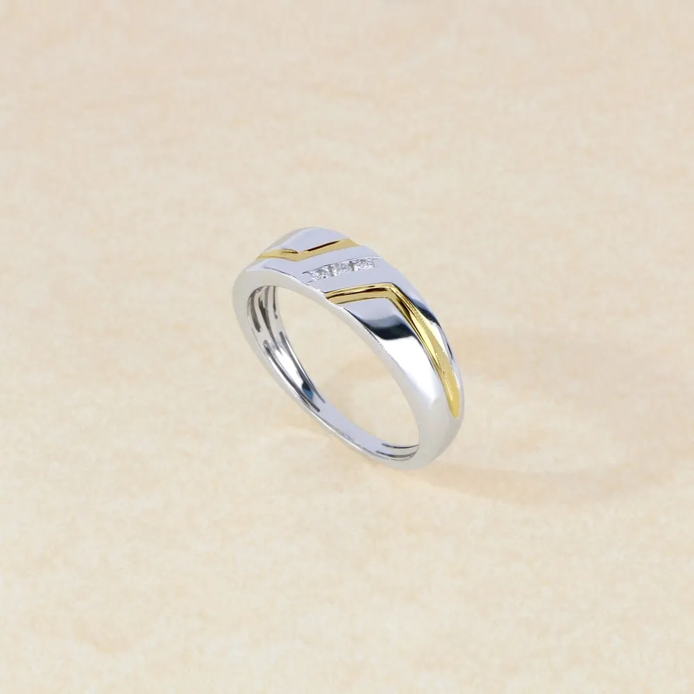 Sterling Silver 1/20ct TDW Diamond Men's Ring (H-I, I2) sold by Zulily product image thumbnail 2