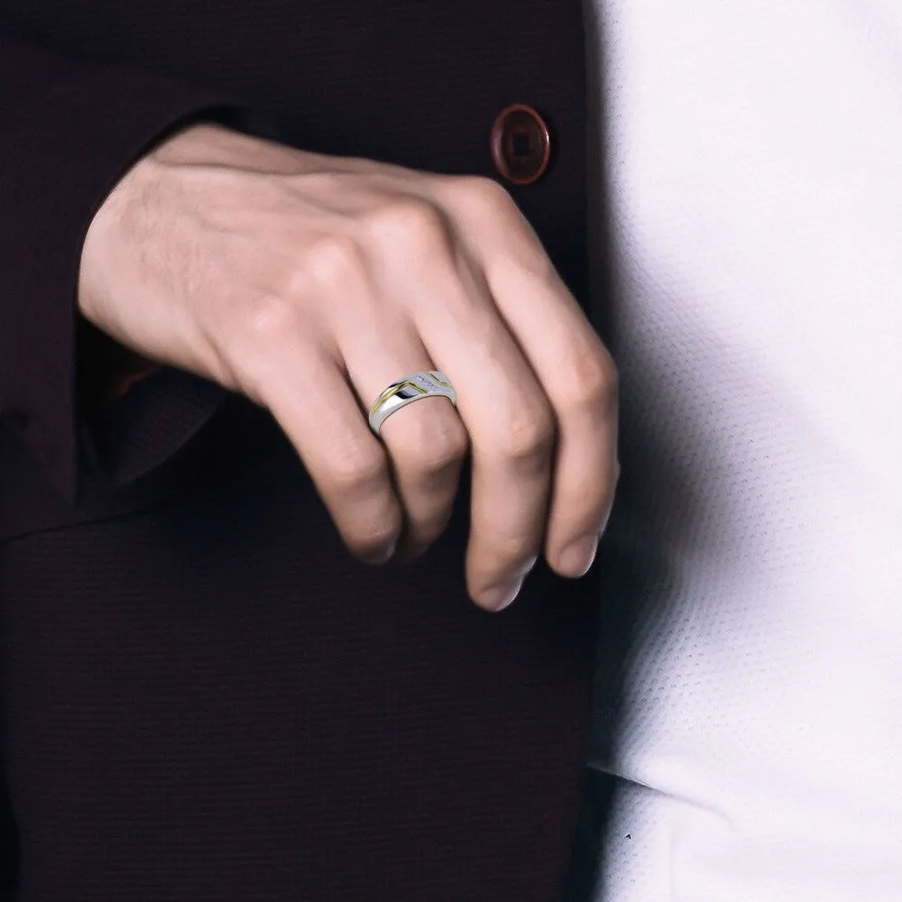 Sterling Silver 1/20ct TDW Diamond Men's Ring (H-I, I2) sold by Zulily product image thumbnail 3