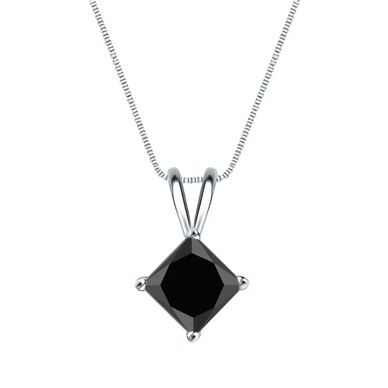 Auriya 1 1/4ctw Princess Cut Black Diamond Solitaire Necklace 14k Gold sold by Zulily