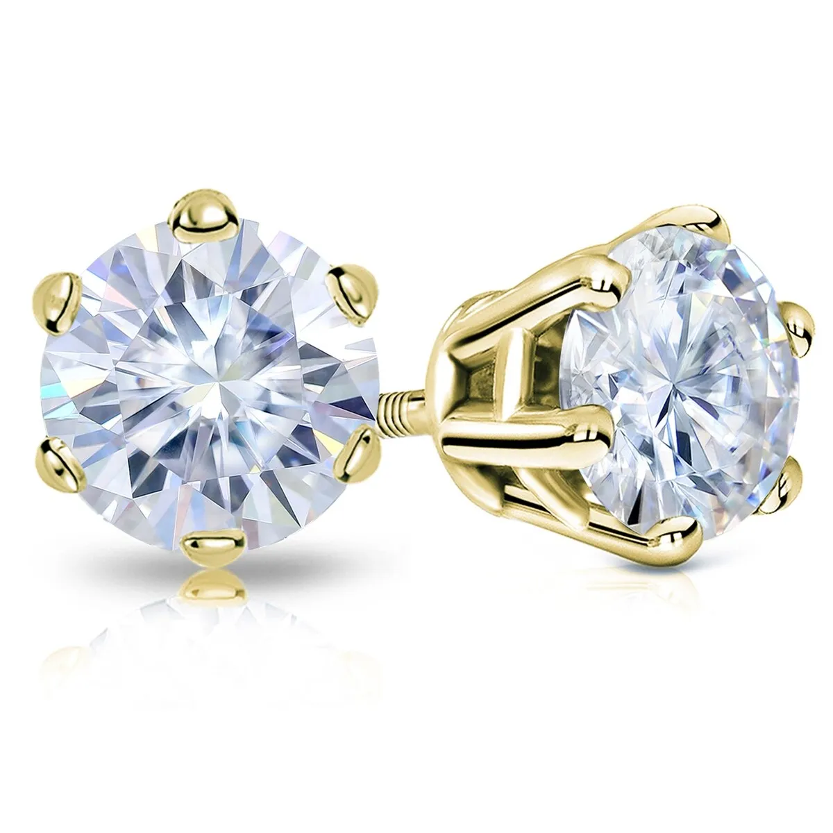 Auriya 2 1/2ctw Round Moissanite Stud Earrings 14k Gold - 7 mm sold by Zulily product image thumbnail 2
