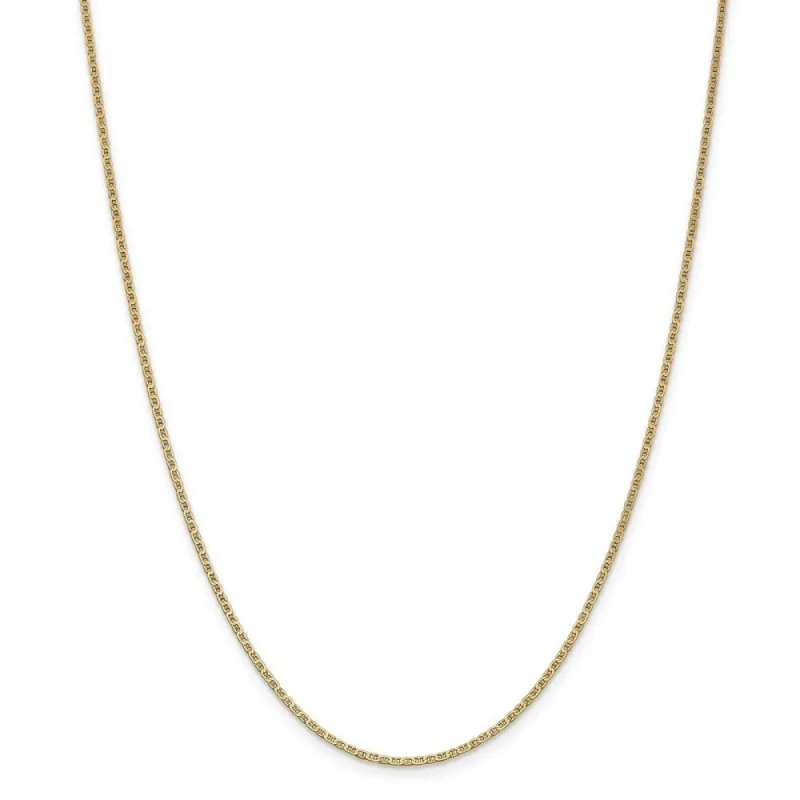 Curata 14k Yellow Gold Solid 1.5mm Mariner Anchor Link Chain Necklace Option 16 18 20 22 24 sold by Zulily