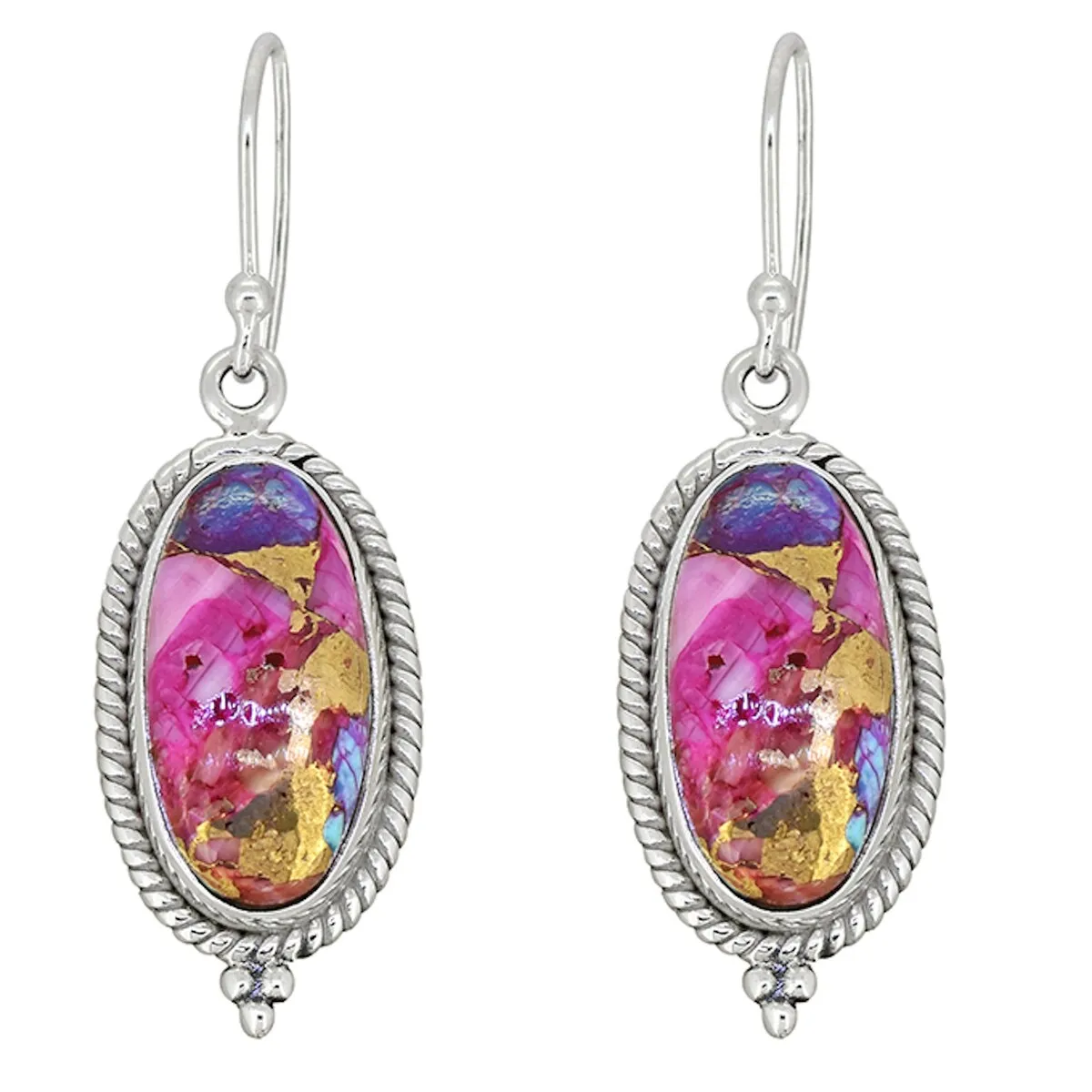 Sterlng Silver Pink Oyster Turquoise Earring sold by Zulily product image thumbnail 2