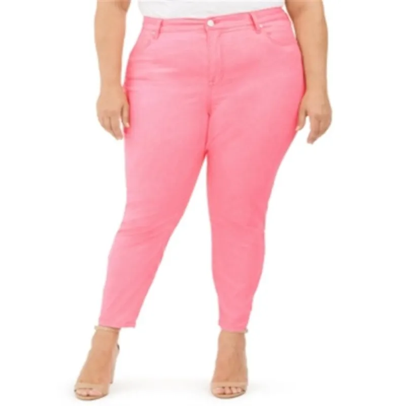 Celebrity Pink Women's Trendy Plus High Rise Skinny Jeans Pink Size 27 sold by Zulily