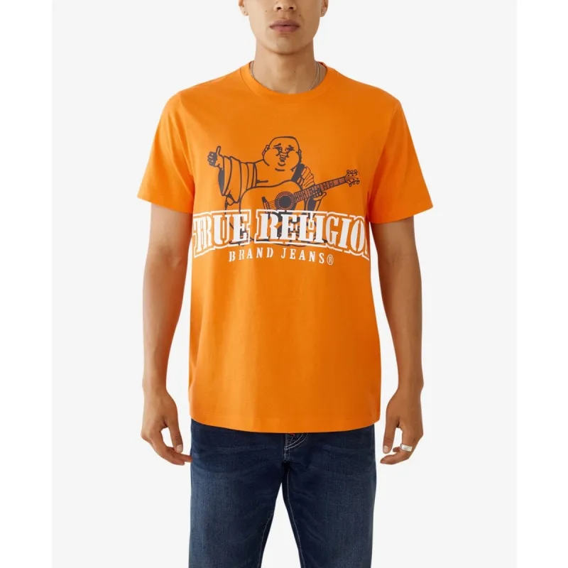 True Religion Men's Short Sleeves Buddha Stencil T-Shirt Orange Size Small sold by Zulily