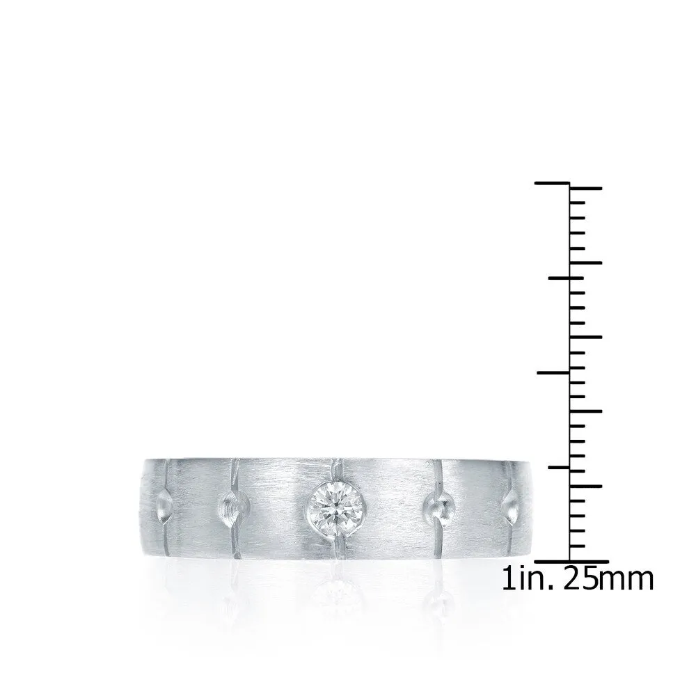 Auriya 14k Gold Men's Satin Finish 1/6ct TDW Diamond Wedding Band sold by Zulily product image thumbnail 5