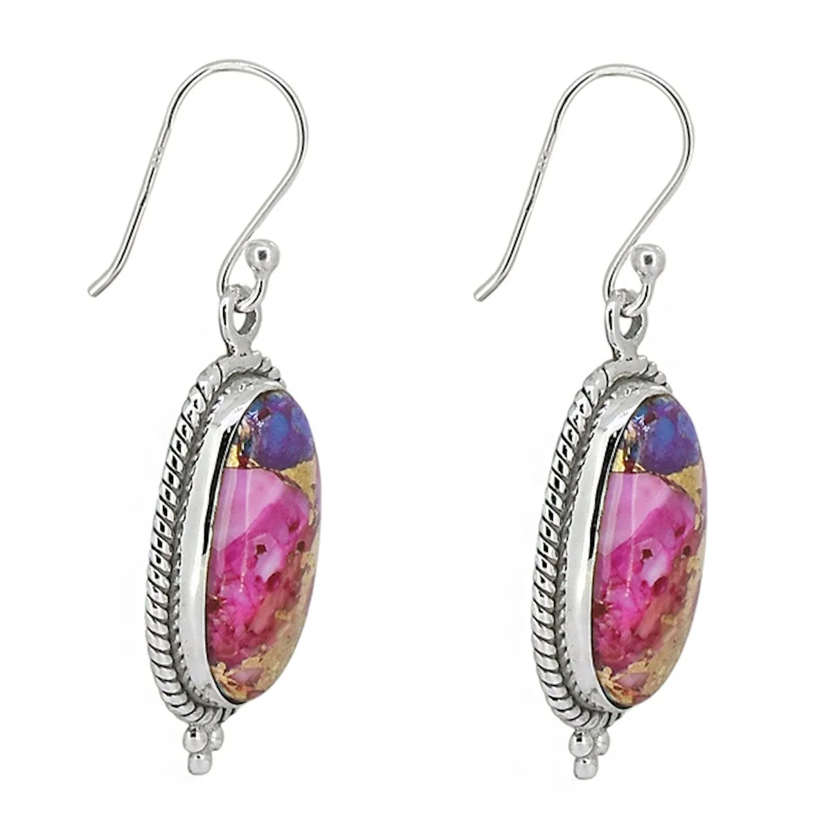 Sterlng Silver Pink Oyster Turquoise Earring sold by Zulily product image thumbnail 3