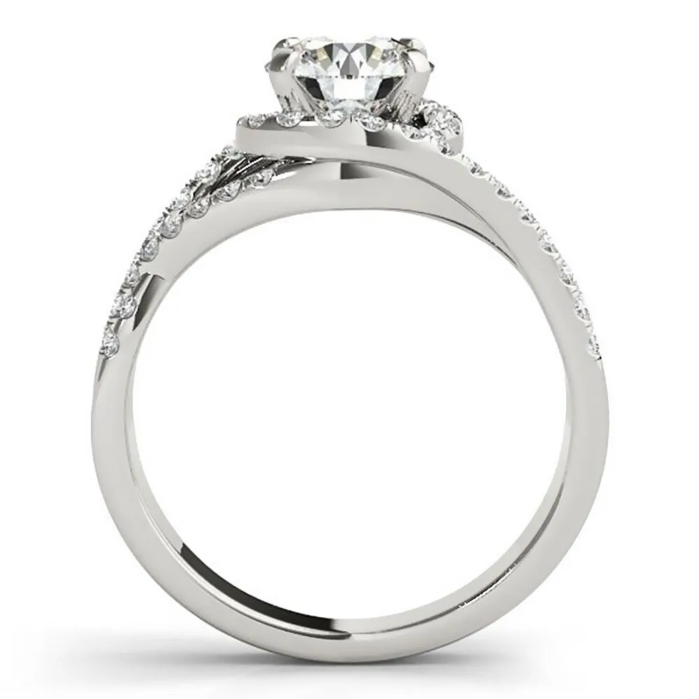 Auriya 14k Gold Modern 1ct Moissanite Halo Diamond Engagement Ring 3/8ctw sold by Zulily product image thumbnail 4