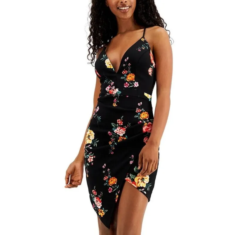 Emerald Sundae Junior's Floral Lace Back Dress Black Size M sold by Zulily