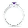 Women's Amethyst and Diamond Half Moon Ring in 10K White Gold sold by Zulily